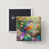 Lavender Headed Orange Breastase Fantasy Bird Button (Vorne & Hinten)