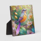 Lavender Headed Orange Breastase Fantasy Bird Fotoplatte (Vorderseite)