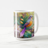 Lavender Headed Orange Breastase Fantasy Bird Kaffeetasse (VorderseiteRechts)