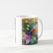 Lavender Headed Orange Breastase Fantasy Bird Kaffeetasse (VorderseiteRechts)