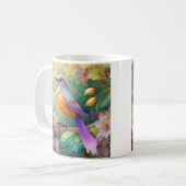 Lavender Headed Orange Breastase Fantasy Bird Kaffeetasse (Vorderseite Links)