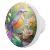 Lavender Headed Orange Breastase Fantasy Bird Keramikknauf (Rechts)