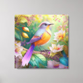 Lavender Headed Orange Breastase Fantasy Bird Leinwanddruck (Vorderseite)