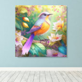 Lavender Headed Orange Breastase Fantasy Bird Leinwanddruck (Insitu (Holzboden))