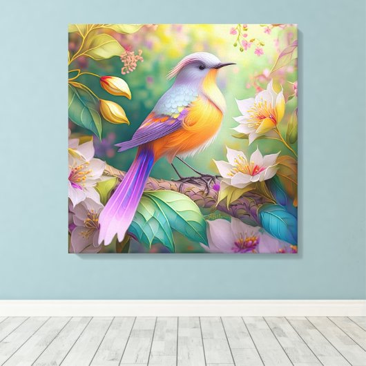Lavender Headed Orange Breastase Fantasy Bird Leinwanddruck (Insitu (Holzboden))