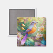 Lavender Headed Orange Breastase Fantasy Bird Magnet (Vorderseite/Rückseite)