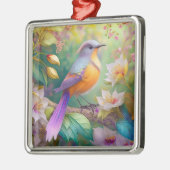 Lavender Headed Orange Breastase Fantasy Bird Ornament Aus Metall (Links)