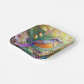 Lavender Headed Orange Breastase Fantasy Bird Pappteller (Gewinkelt)