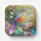 Lavender Headed Orange Breastase Fantasy Bird Pappteller (Vorderseite)