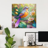 Lavender Headed Orange Breastase Fantasy Bird Poster (Heimbüro)
