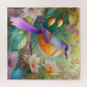 Lavender Headed Orange Breastase Fantasy Bird Puzzle (Horizontal)