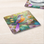 Lavender Headed Orange Breastase Fantasy Bird Rechteckiger Pappuntersetzer (angewinkelt)