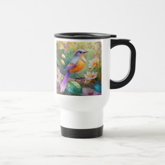 Lavender Headed Orange Breastase Fantasy Bird Reisebecher (Rechts)