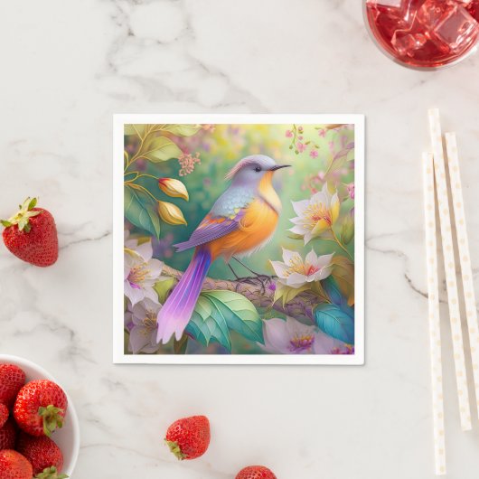Lavender Headed Orange Breastase Fantasy Bird Serviette (Beispiel)