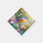Lavender Headed Orange Breastase Fantasy Bird Serviette (Ecke)