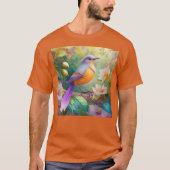Lavender Headed Orange Breastase Fantasy Bird T-Shirt (Vorderseite)