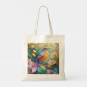 Lavender Headed Orange Breastase Fantasy Bird Tragetasche (Rückseite)