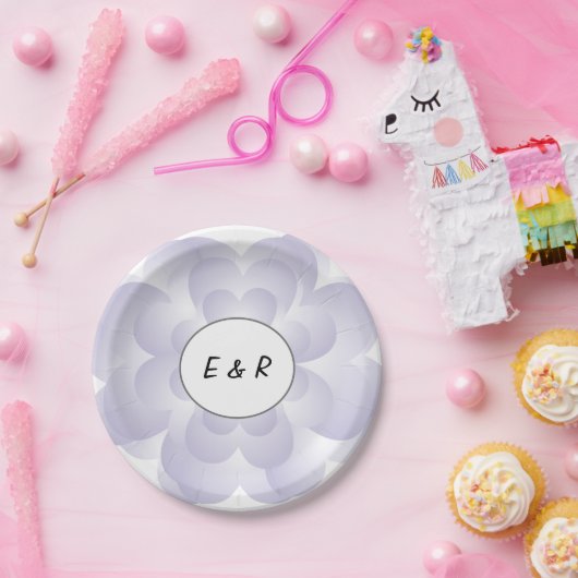 Lavender Heart Blume Pappteller (Party)