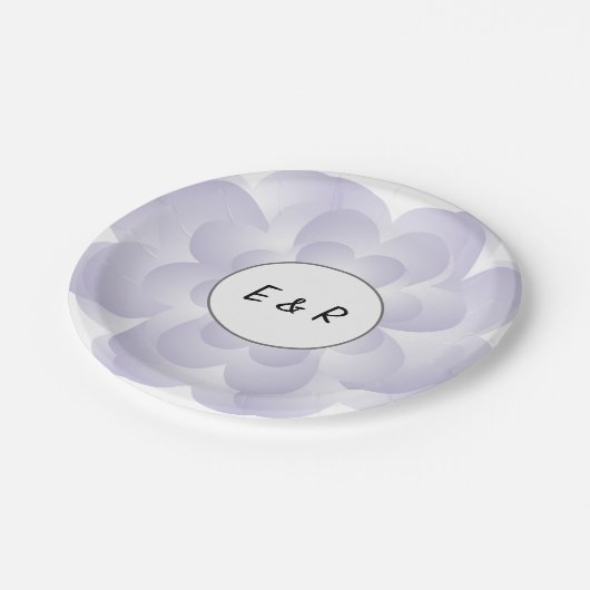 Lavender Heart Blume Pappteller (Schrägansicht)