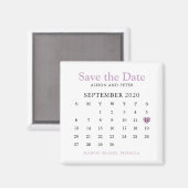 Lavender Heart Kalender Hochzeit Speichern Sie das Magnet (Vorderseite/Rückseite)