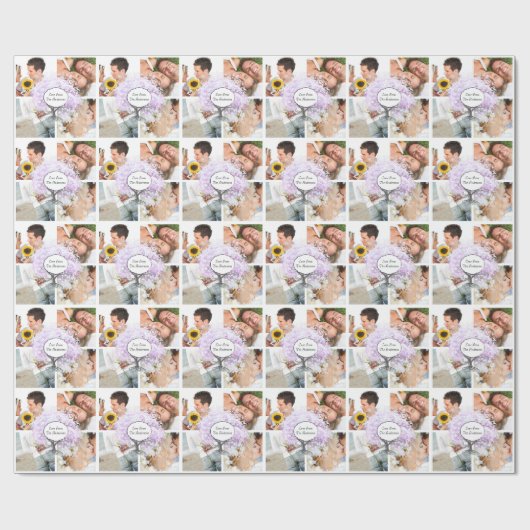 Lavender Heart Leaf Tree Wedding Geschenkpapier (Flach)