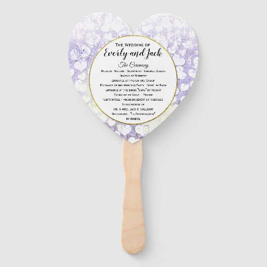 Lavender Heart Leaf Tree Wedding Program Fächer (Vorderseite)