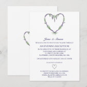 Lavender Heart Wedding Abend Einladung (Vorne/Hinten)