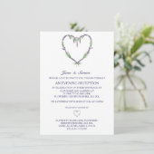 Lavender Heart Wedding Abend Einladung (Stehend Vorderseite)
