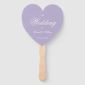 Lavender Heart Wedding Program Lila White Script Fächer (Vorderseite)