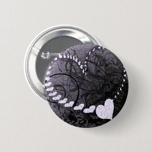 Lavender Heart Wirbel Button (Vorne & Hinten)