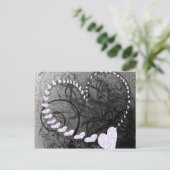 Lavender Heart Wirbel Postkarte (Stehend Vorderseite)