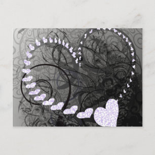 Lavender Heart Wirbel Postkarte