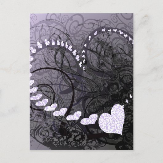 Lavender Heart Wirbel Postkarte (Vorderseite)
