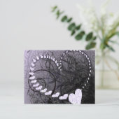 Lavender Heart Wirbel Postkarte (Stehend Vorderseite)