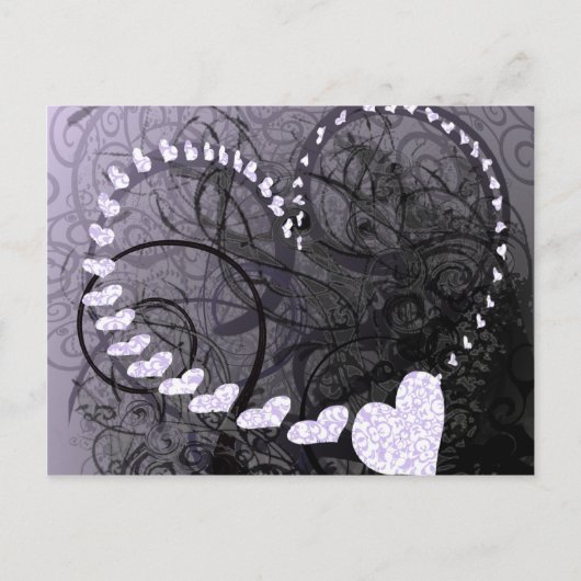 Lavender Heart Wirbel Postkarte (Vorderseite)