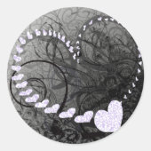 Lavender Heart Wirbel Runder Aufkleber (Vorderseite)