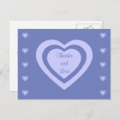 Lavender Hearts Cornflower Blue Wedding Vielen Dan Postkarte (Vorne/Hinten)
