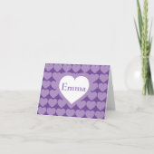 Lavender Hearts Pattern - Personalisiert Dankeskarte (Vorderseite)