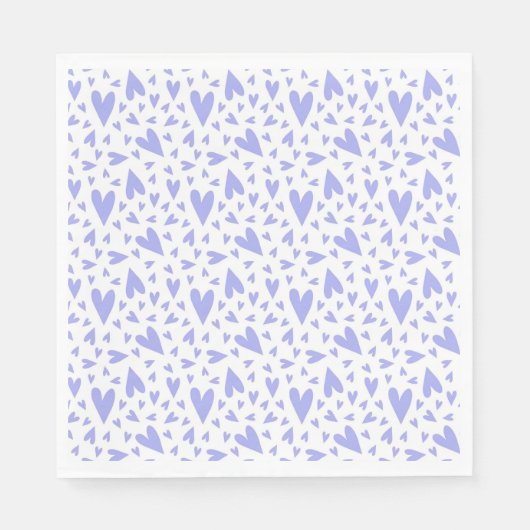 Lavender Hearts Pattern Serviette (Vorderseite)