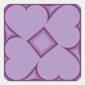 Lavender Hearts Quadratischer Aufkleber (Vorderseite)