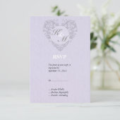 Lavender HeartyChic RSVP Karte (Stehend Vorderseite)
