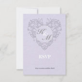 Lavender HeartyChic RSVP Karte (Rückseite)