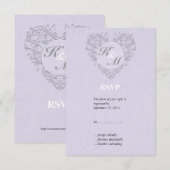 Lavender HeartyChic RSVP Karte (Vorne/Hinten)