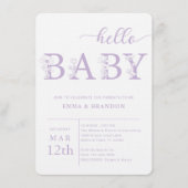 Lavender Hello Baby Wildflower Invitation Einladung (Vorderseite)