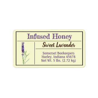 Lavender Herb Infused Honey Jar Adressaufkleber