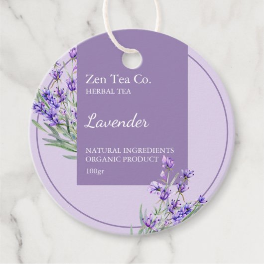 Lavender Herbal Tee Business Tag Geschenkanhänger (Vorderseite)