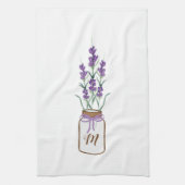 Lavender Herbs in a Mason Jar Monogram Geschirrtuch (Vertikal)