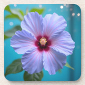 Lavender Hibiskus Blume Getränkeuntersetzer (Vorderseite)