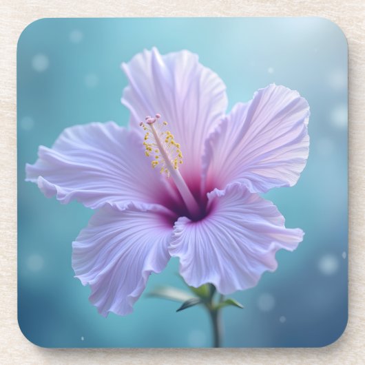 Lavender Hibiskus Blume Getränkeuntersetzer (Vorderseite)