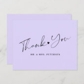 Lavender Hochzeit elegante Drehbuch Dankeskarte (Vorne/Hinten)